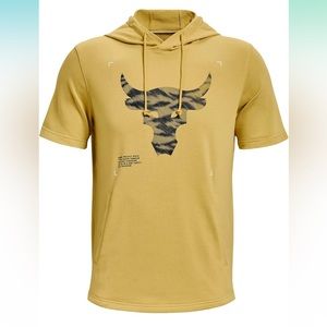 Under Armour Men's Project Rock Terry Bull Short Sleeve Hoodie Shirt Size XL NWT